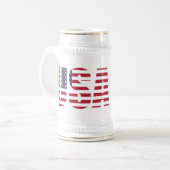Naam, Tekst op USA 22oz White Gold Stein Mok (Voorkant links)