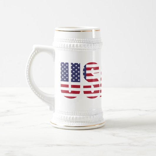 Naam, Tekst op USA 22oz White Gold Stein Mok (Links)