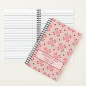 Naam Tekst roze Modern Floral Chic  Girly Notitieboek (Binnen)