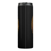 Naam tekst toevoegen, bruine draak rusten thermosbeker (Achterkant)