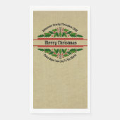 Naam Tekst voor kerstmis bewerken Holly Servet (Voorkant)