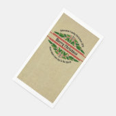 Naam Tekst voor kerstmis bewerken Holly Servet (Hoek)