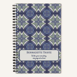 Naam Tekst Waterverf Abstract Geometrisch Patroon Notitieboek