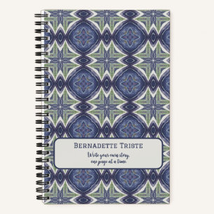 Naam Tekst Waterverf Abstract Geometrisch Patroon Notitieboek