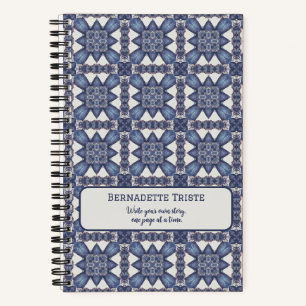 Naam Tekst Waterverf Abstract Geometrisch Patroon Notitieboek