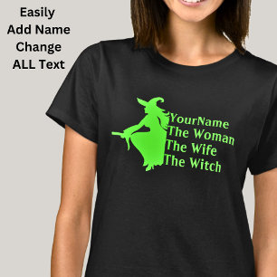Naam Tekst wijzigen Vrouw Witte vrouw Halloween to T-shirt