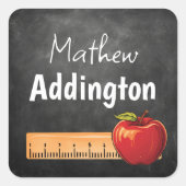 Naam Terug naar school schoolbord Vierkante Sticker (Voorkant)