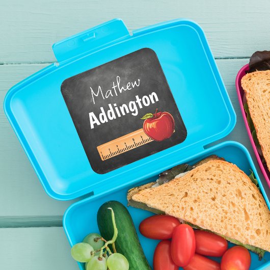 Naam Terug naar school schoolbord Vierkante Sticker