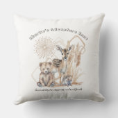 Naam Text Boho Woodland Forest Animal Neutral Kussen (Achterkant)
