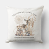 Naam Text Boho Woodland Forest Animal Neutral Kussen (Voorkant)