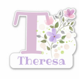 Naam Theresa met de letter T Sticker Uitknippen