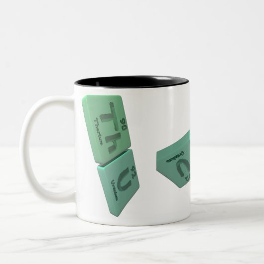 naam-Thu-Th-U-Thorium-Uranium Tweekleurige Koffiemok (Links)