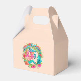 Naam Tijdstip roze zeemeermin blauwe staart Birthd Bedankdoosjes