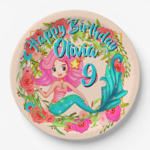 Naam Tijdstip roze zeemeermin blauwe staart Birthd