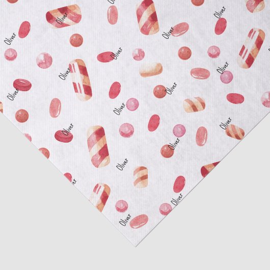 Naam, Tissue Paper Cute Valentijnsdag Candy Patroo Tissuepapier (Detail)