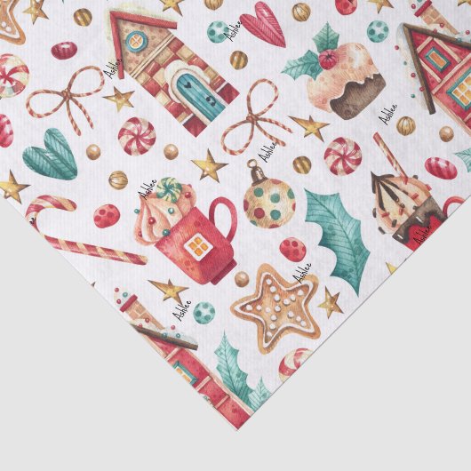 Naam, Tissuepapier Mooie Magische Kerst Patroon (Detail)