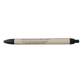 Naam Titel Bedrijf Typografisch Beige Zwarte Inkt Pen (Voorkant)