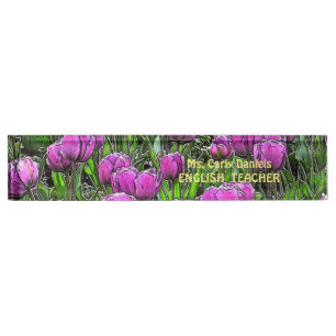 NAAM, TITEL, BEZETTING FLORAL ACRYL NAAMPLAAT NAAMBORDJE
