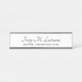 Naam Titel Calligrafiescript - Formele Uitvoerend Bureau Naambordje (Voorkant)