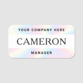 Naam, titel en bedrijfsnaam pastelregenboog naamplaatje (Voorkant)