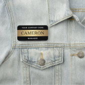 Naam, titel en firmanaam modern zwart goud naamplaatje (In situ)