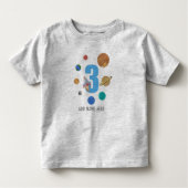 Naam toevoegen - 3rd Birthday Solar System Planets Kinder Shirts (Voorkant)