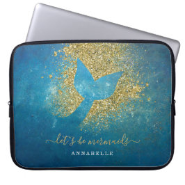 Naam toevoegen aan gepersonaliseerde Zeemeermin Laptop Sleeve