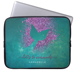 Naam toevoegen aan gepersonaliseerde Zeemeermin Laptop Sleeve