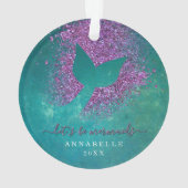 Naam toevoegen aan gepersonaliseerde Zeemeermin Ornament (achterkant)
