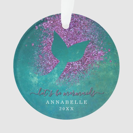 Naam toevoegen aan gepersonaliseerde Zeemeermin Ornament (voorkant)