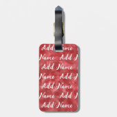 Naam toevoegen Aangepaste rode Waterverf Bagagelabel (Achterkant verticaal)