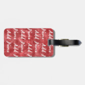 Naam toevoegen Aangepaste rode Waterverf Bagagelabel (Achterkant horizontaal)