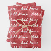 Naam toevoegen Aangepaste rode Waterverf Inpakpapier Vel (In situ)