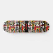Naam toevoegen: Abstract rood geel zwart Persoonlijk Skateboard (Horizontaal)