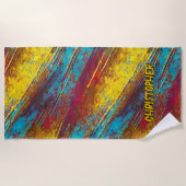 Naam toevoegen, Abstracte Hombre Paint Stripes Strandlaken (Voorkant)
