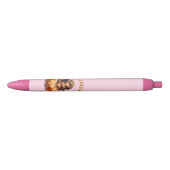 Naam toevoegen, Afro Fairy Princess on Pink Zwarte Inkt Pen (Voorkant)