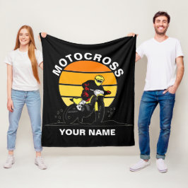 Naam toevoegen Alle tekstmotocross-motorcyclus wij Fleece Deken