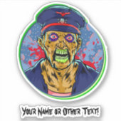 Naam toevoegen, Angry Pirate Kapitein Halloween St Sticker (Voorkant)