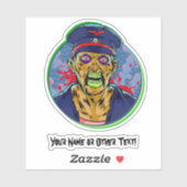 Naam toevoegen, Angry Pirate Kapitein Halloween St Sticker (Vel)