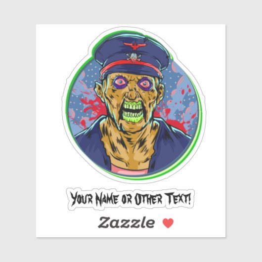 Naam toevoegen, Angry Pirate Kapitein Halloween St Sticker (Vel)