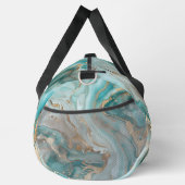 Naam toevoegen Aqua Blue Gold Marbled Plunjezak (Rechts)