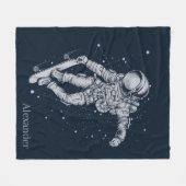 Naam toevoegen Astronaut Skateboarder op Midnight  Fleece Deken (Voorkant (Horizontaal))