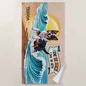 Naam toevoegen, Australian Shepherd Running in the Strandlaken (Voorkant)