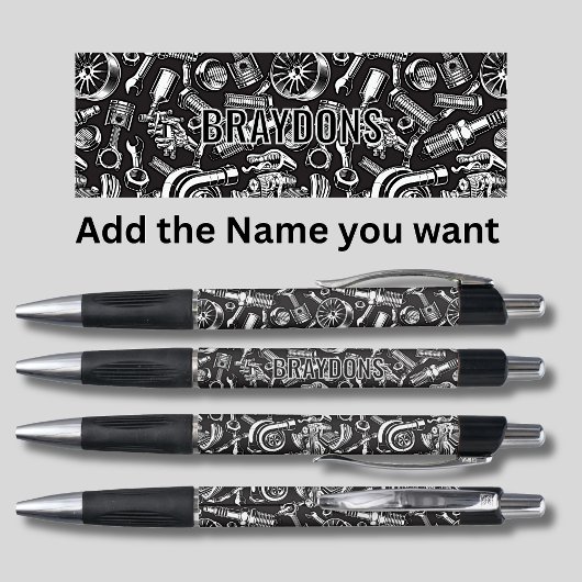 Naam toevoegen, Auto auto onderdelen, monteur Pen