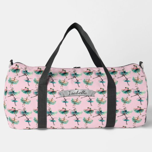 Naam toevoegen, Ballerina's op Roze Plunjezak (Voorkant)