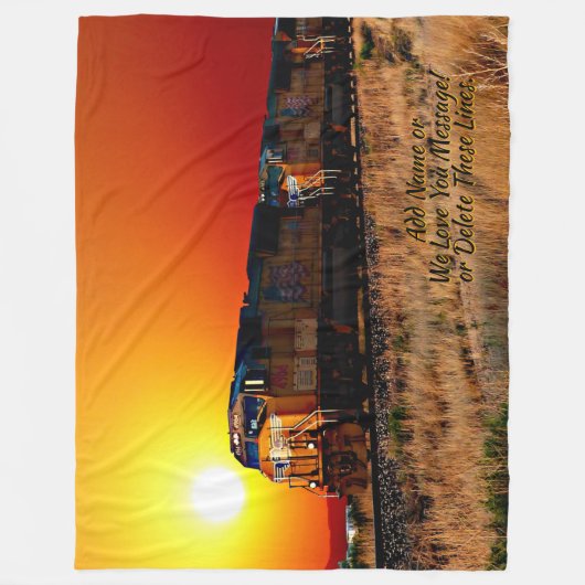 Naam toevoegen Bericht - Zonnediesellocomotief Fleece Deken (Voorkant)