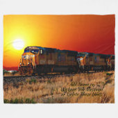Naam toevoegen Bericht - Zonnediesellocomotief Fleece Deken (Voorkant (Horizontaal))