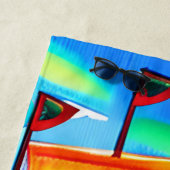 Naam toevoegen: Black Gold Pirate Ship Red Oranje  Strandlaken (In situ)