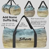 Naam toevoegen Blauw Bruin Landschap Natuur Abstra Plunjezak