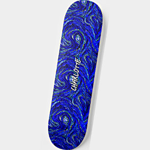 Naam toevoegen, Blauwe en Witte Zijveren Persoonlijk Skateboard